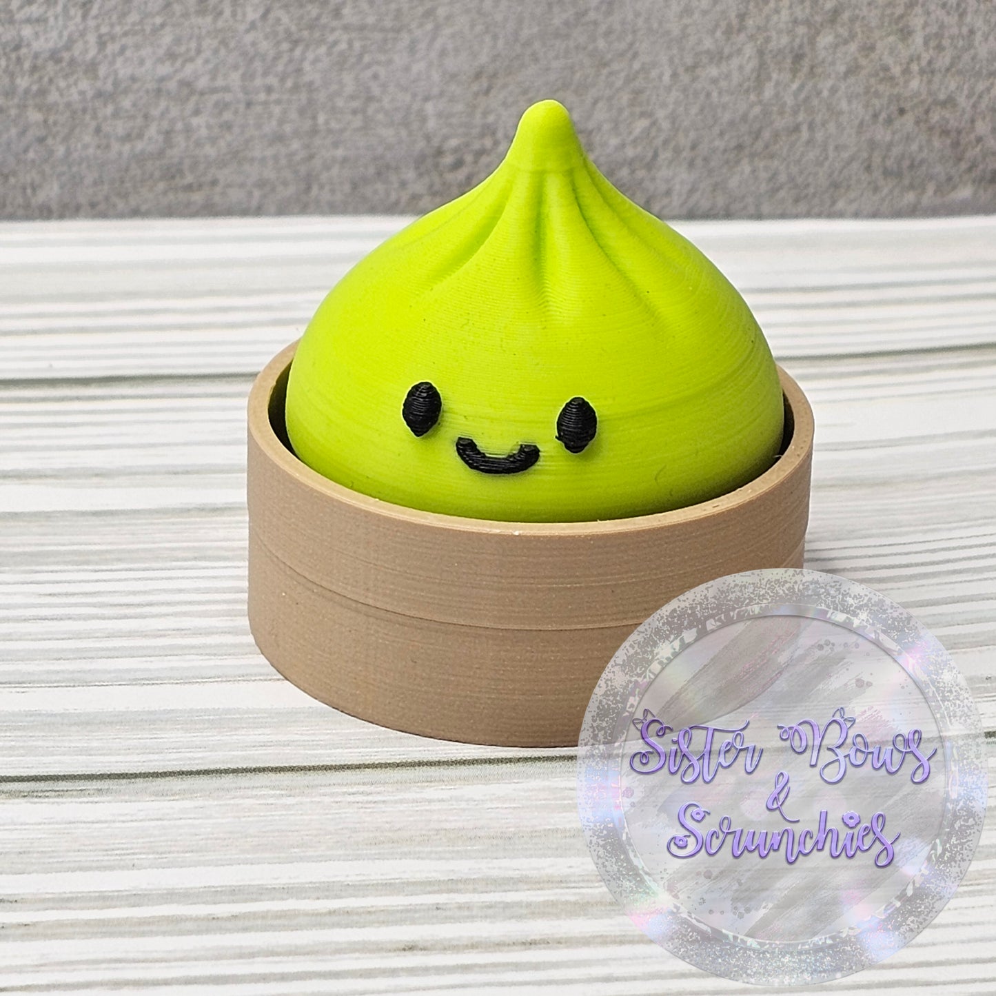 LIME GREEN 🥟 3D Printed Small Dumpling Fidget Clicker | Cute Collectible