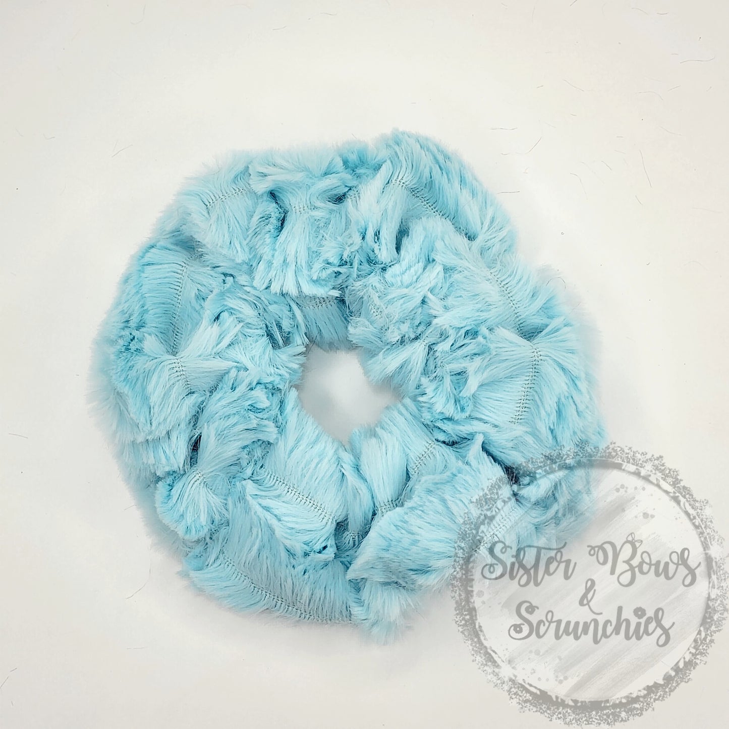Oxford Aqua Luxe Minky Scrunchie