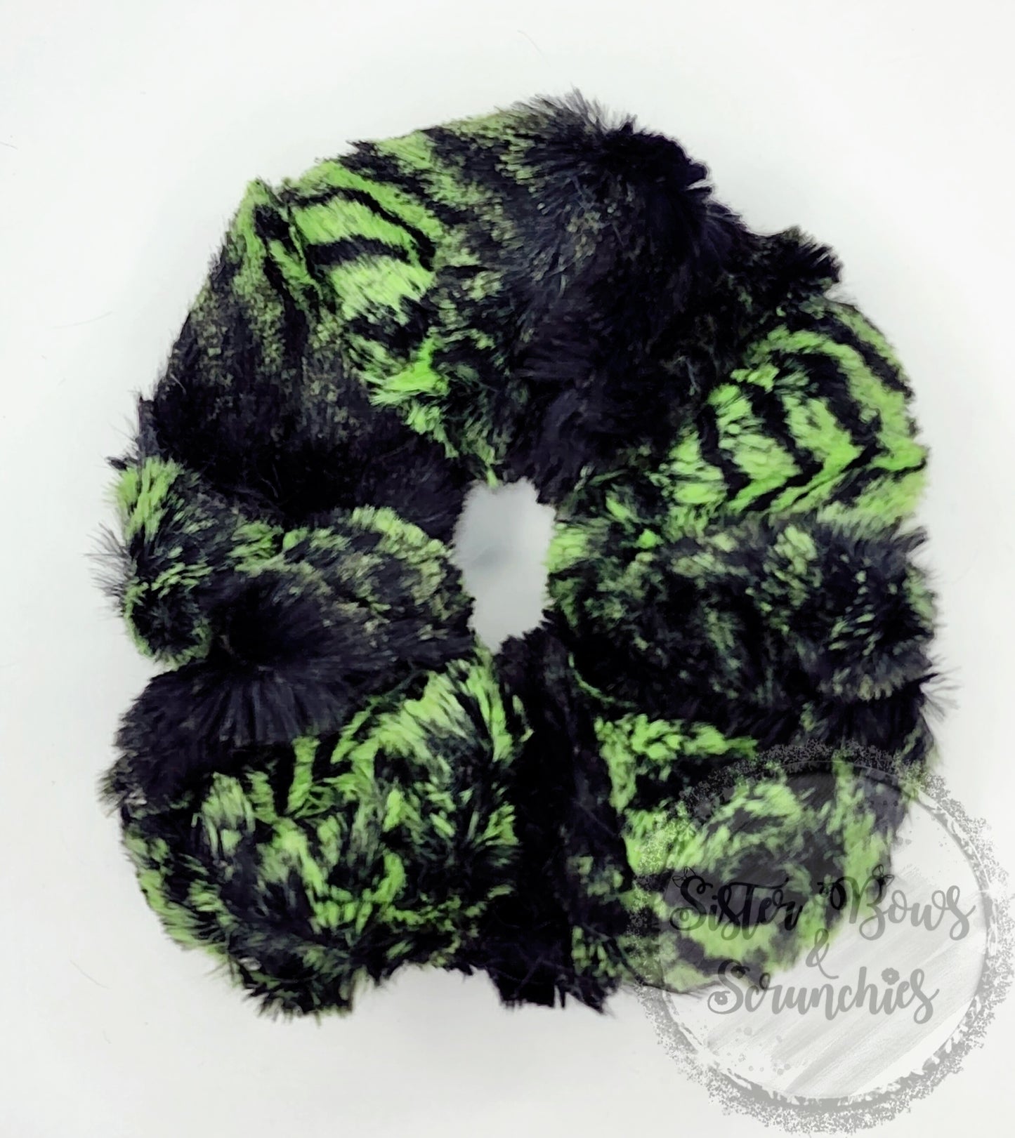 Mamba Lime/Black Luxe Minky Scrunchie