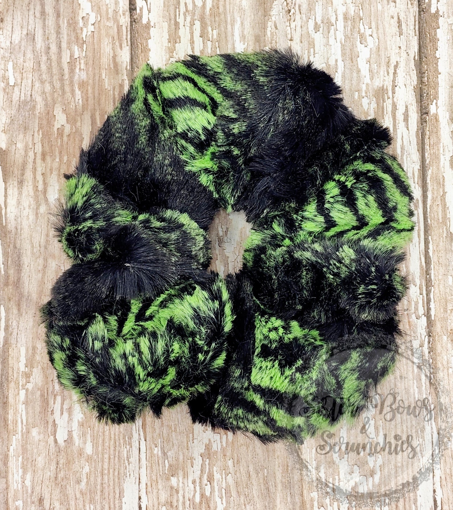 Mamba Lime/Black Luxe Minky Scrunchie