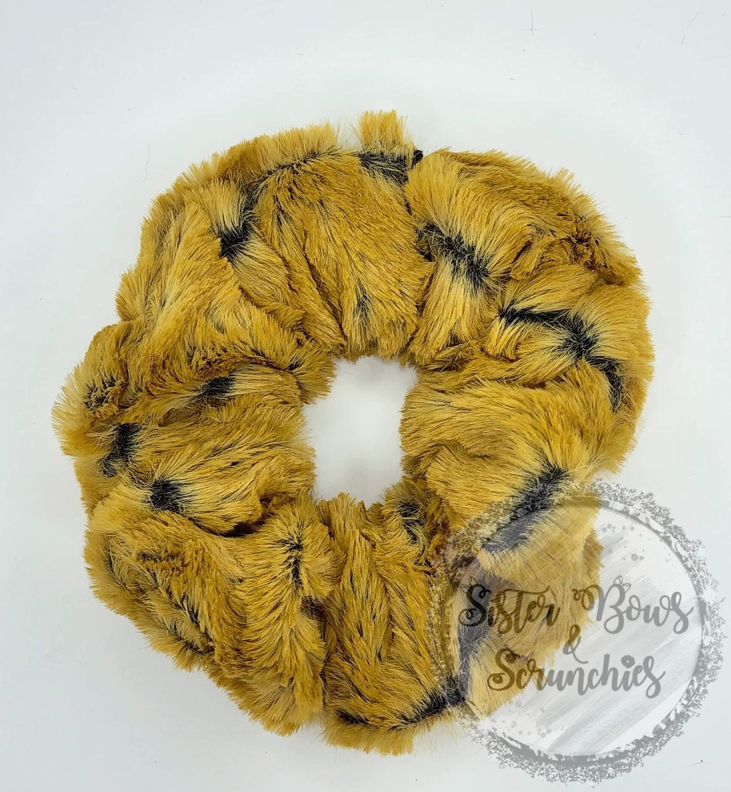 Frosted Lattice Black/Golden Luxe Minky Scrunchie