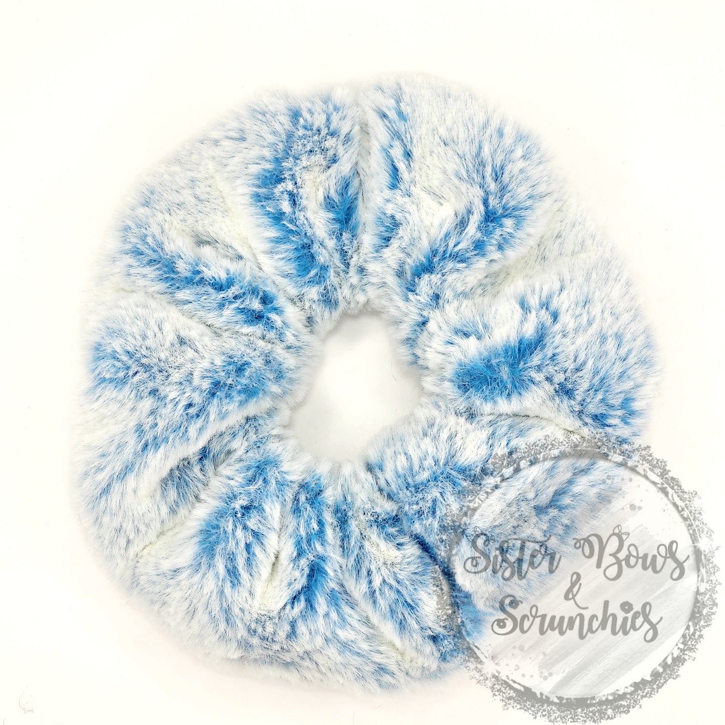 Frosty Blue Star Luxe Minky Scrunchie