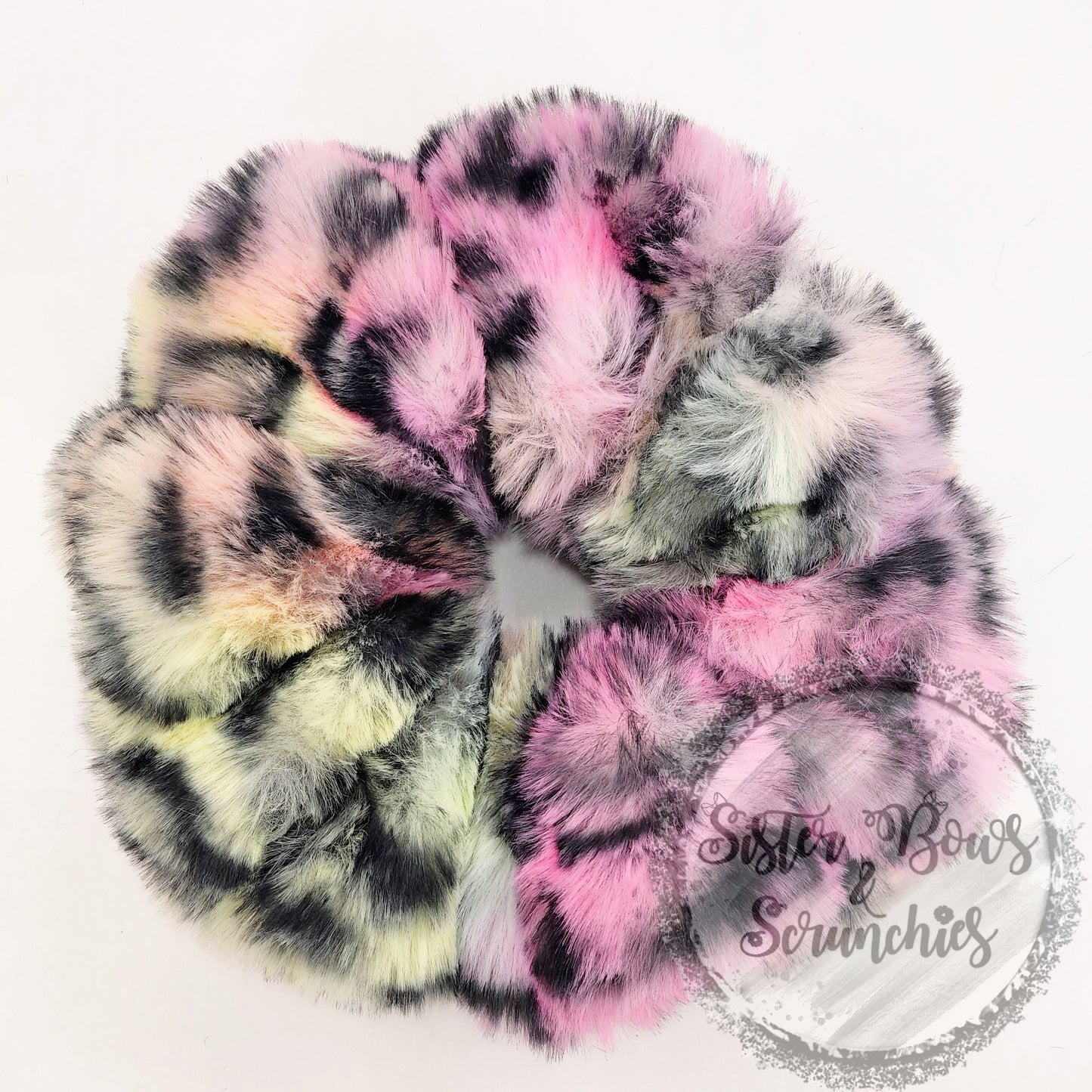 Sharpei Rainbow Leopard Premium Luxe Minky Scrunchie