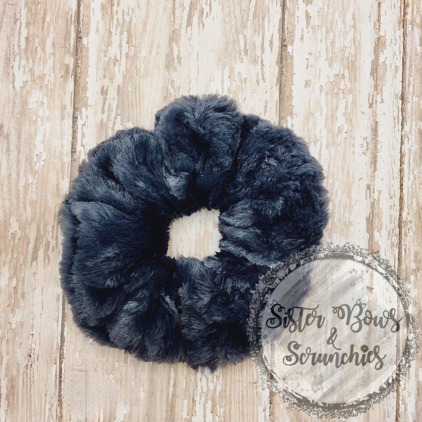 Marble Gunmetal Luxe Minky Scrunchie