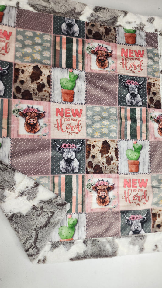 Baby Calf Chocolate Infant Blanket approximate size 30x36