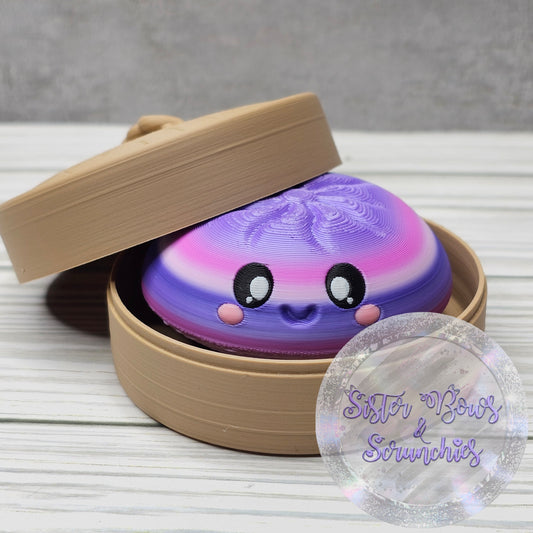 PURPLE/PINK 🥟 3D Printed Dumpling Fidget Clicker | Cute Collectible