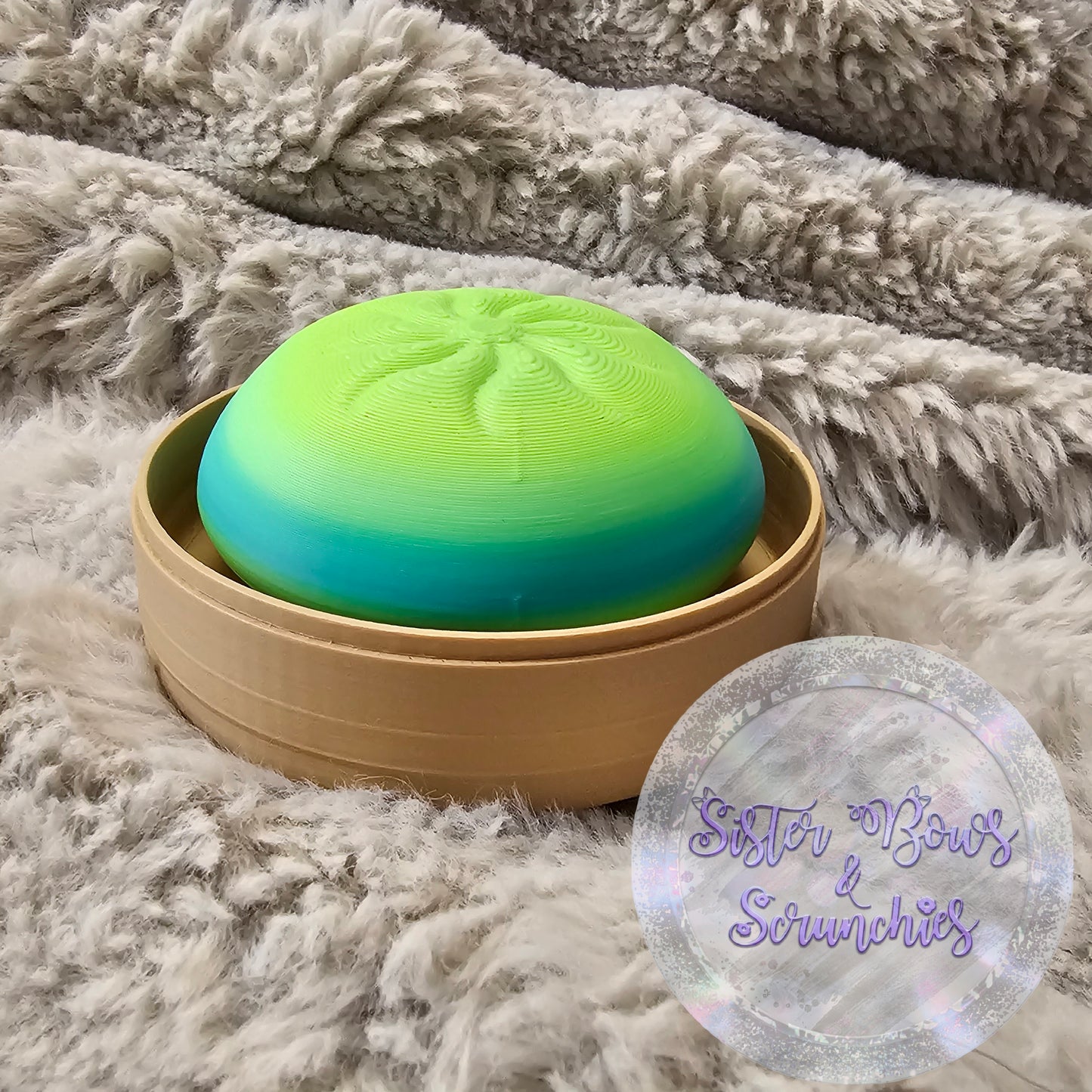 GREEN/BLUE 🥟 3D Printed Dumpling Fidget Clicker | Cute Collectible