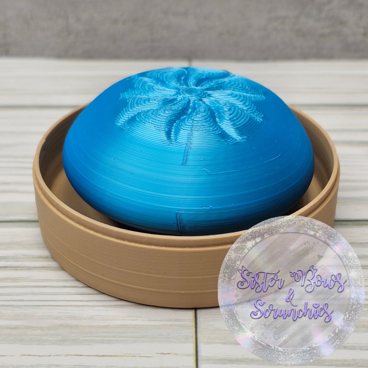 SILK BLUE 🥟 3D Printed Dumpling Fidget Clicker | Cute Collectible
