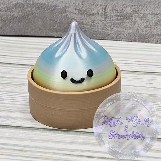 PASTEL BLUE TOP 🥟 3D Printed Small Dumpling Fidget Clicker | Cute Collectible