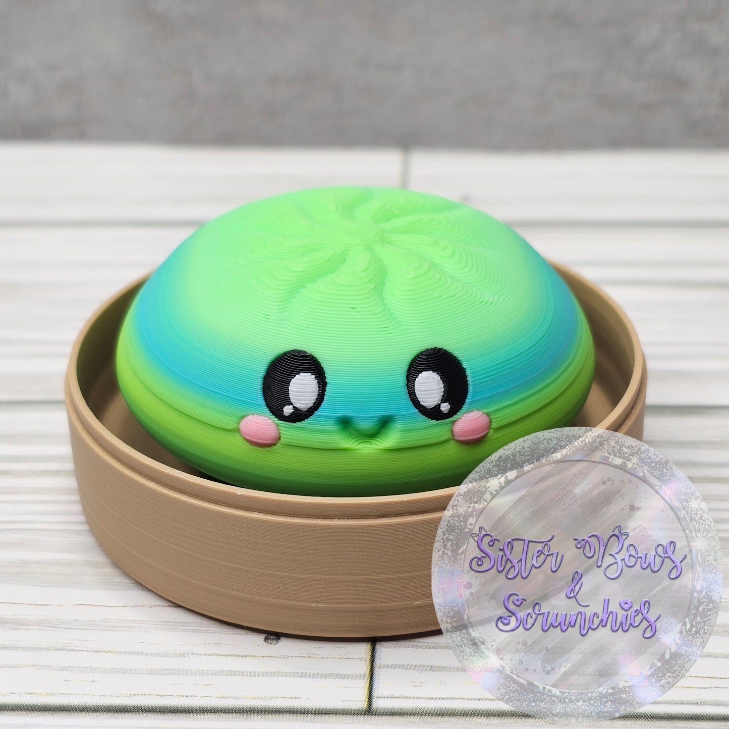 BLUE/GREEN 🥟 3D Printed Dumpling Fidget Clicker | Cute Collectible