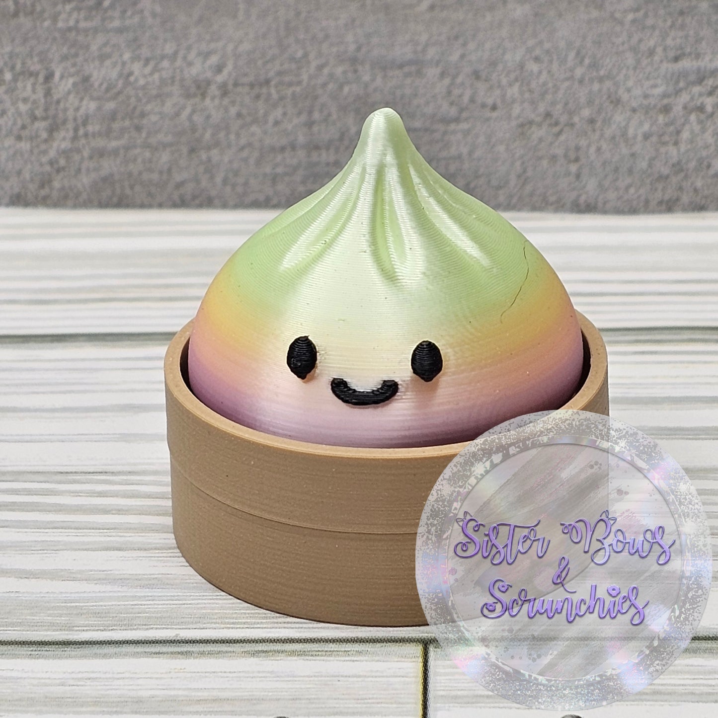 PASTEL GREEN TOP 🥟 3D Printed Small Dumpling Fidget Clicker | Cute Collectible