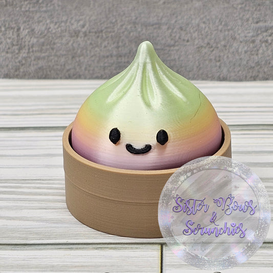 PASTEL GREEN TOP 🥟 3D Printed Small Dumpling Fidget Clicker | Cute Collectible