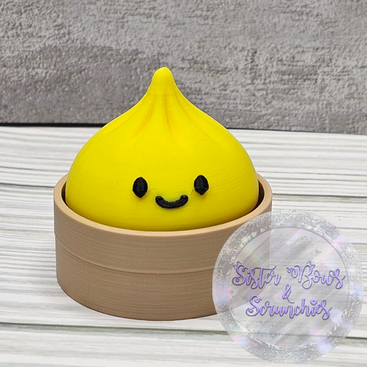 YELLOW 🥟 3D Printed Small Dumpling Fidget Clicker | Cute Collectible