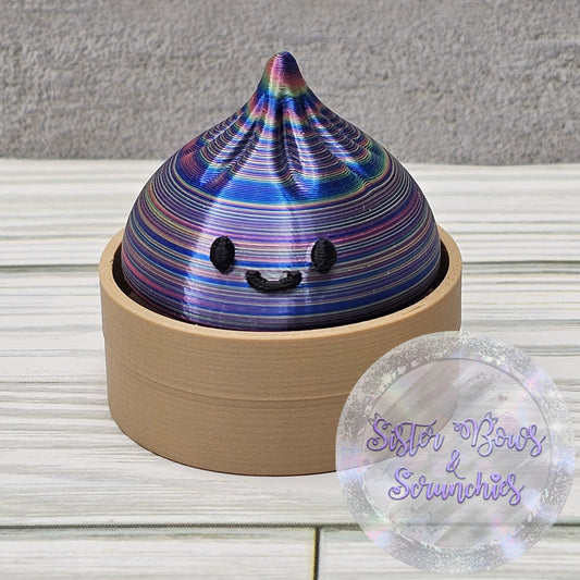 RAINBOW 🥟 3D Printed Small Dumpling Fidget Clicker | Cute Collectible
