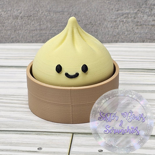 LIGHT YELLOW 🥟 3D Printed Small Dumpling Fidget Clicker | Cute Collectible