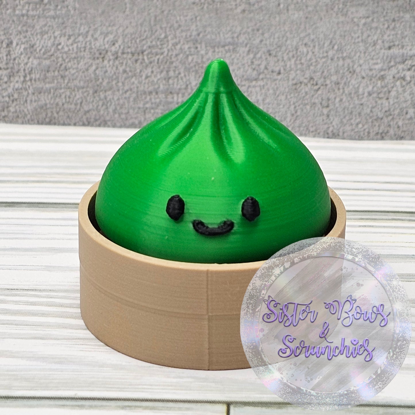 GREEN 🥟 3D Printed Small Dumpling Fidget Clicker | Cute Collectible