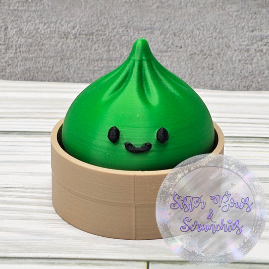 GREEN 🥟 3D Printed Small Dumpling Fidget Clicker | Cute Collectible