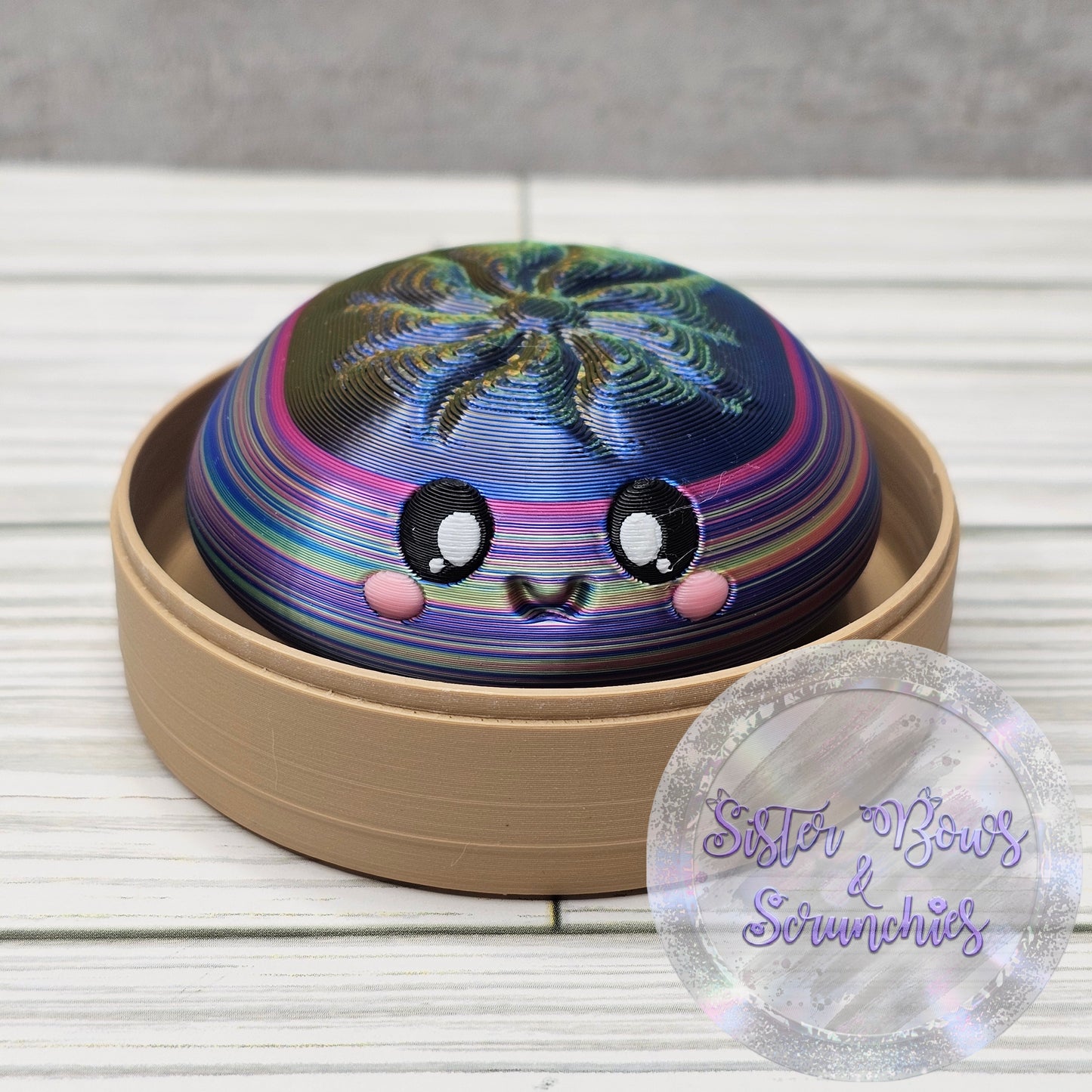 RAINBOW 🥟 3D Printed Dumpling Fidget Clicker | Cute Collectible