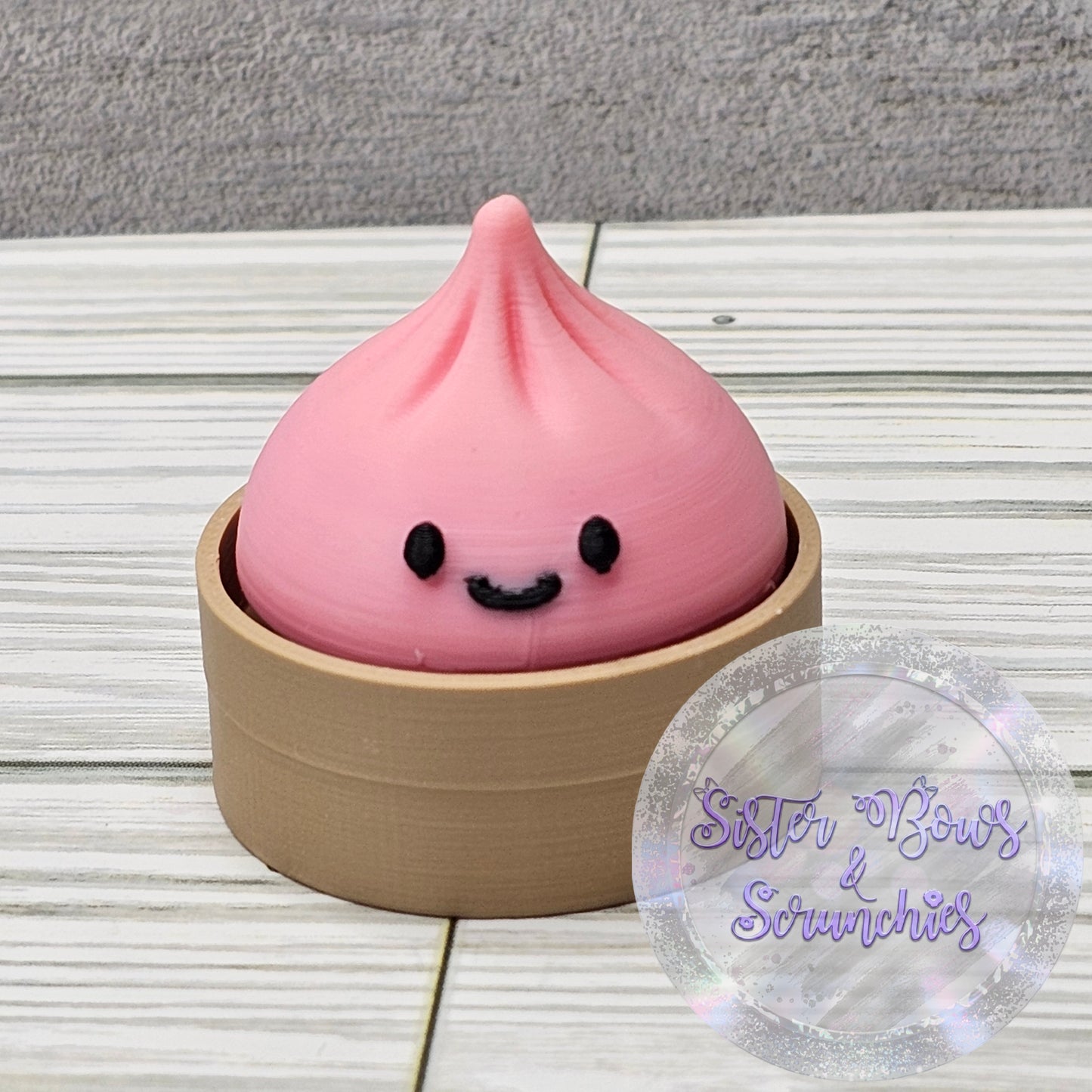 PINK 🥟 3D Printed Small Dumpling Fidget Clicker | Cute Collectible
