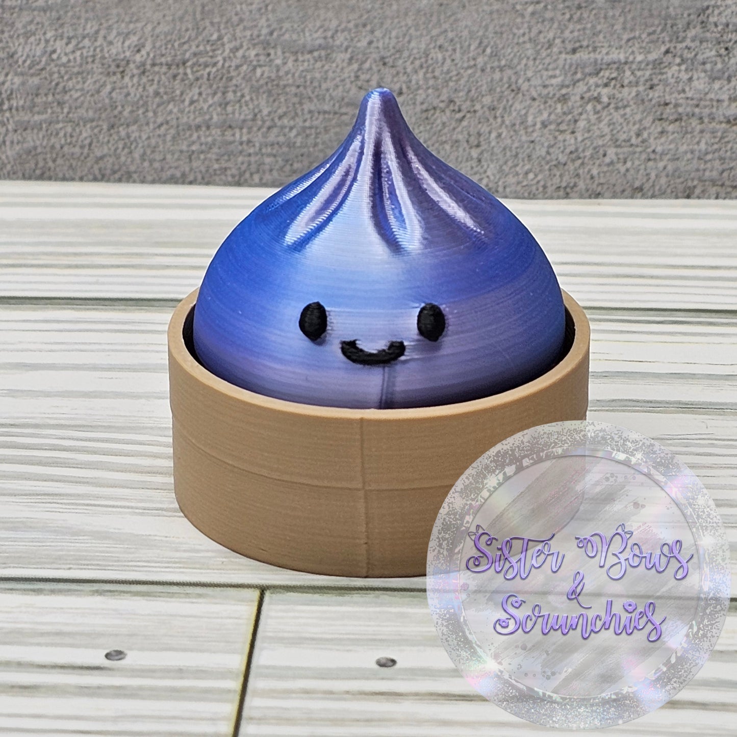 BLUE PINK/PURPLE 🥟 3D Printed Small Dumpling Fidget Clicker | Cute Collectible
