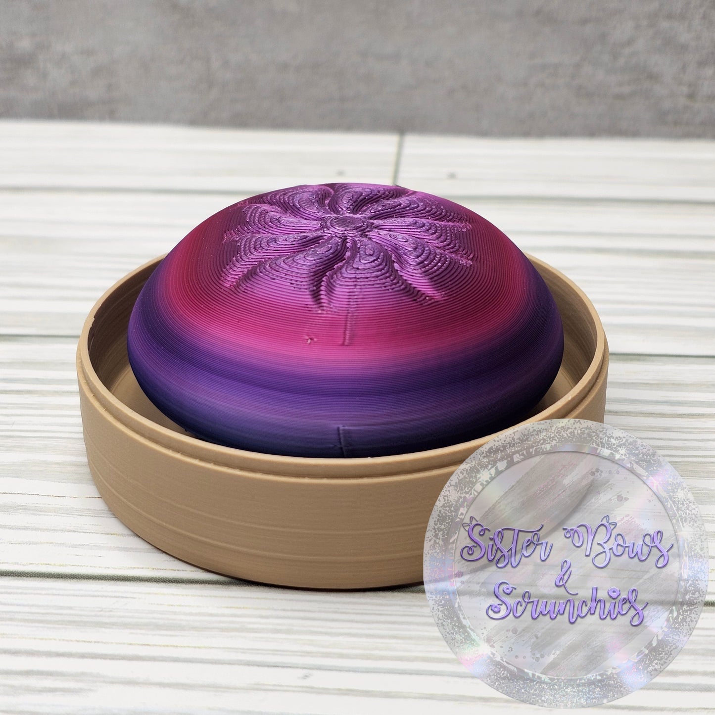 SILK DARK PINK/PURPLE 🥟 3D Printed Dumpling Fidget Clicker | Cute Collectible