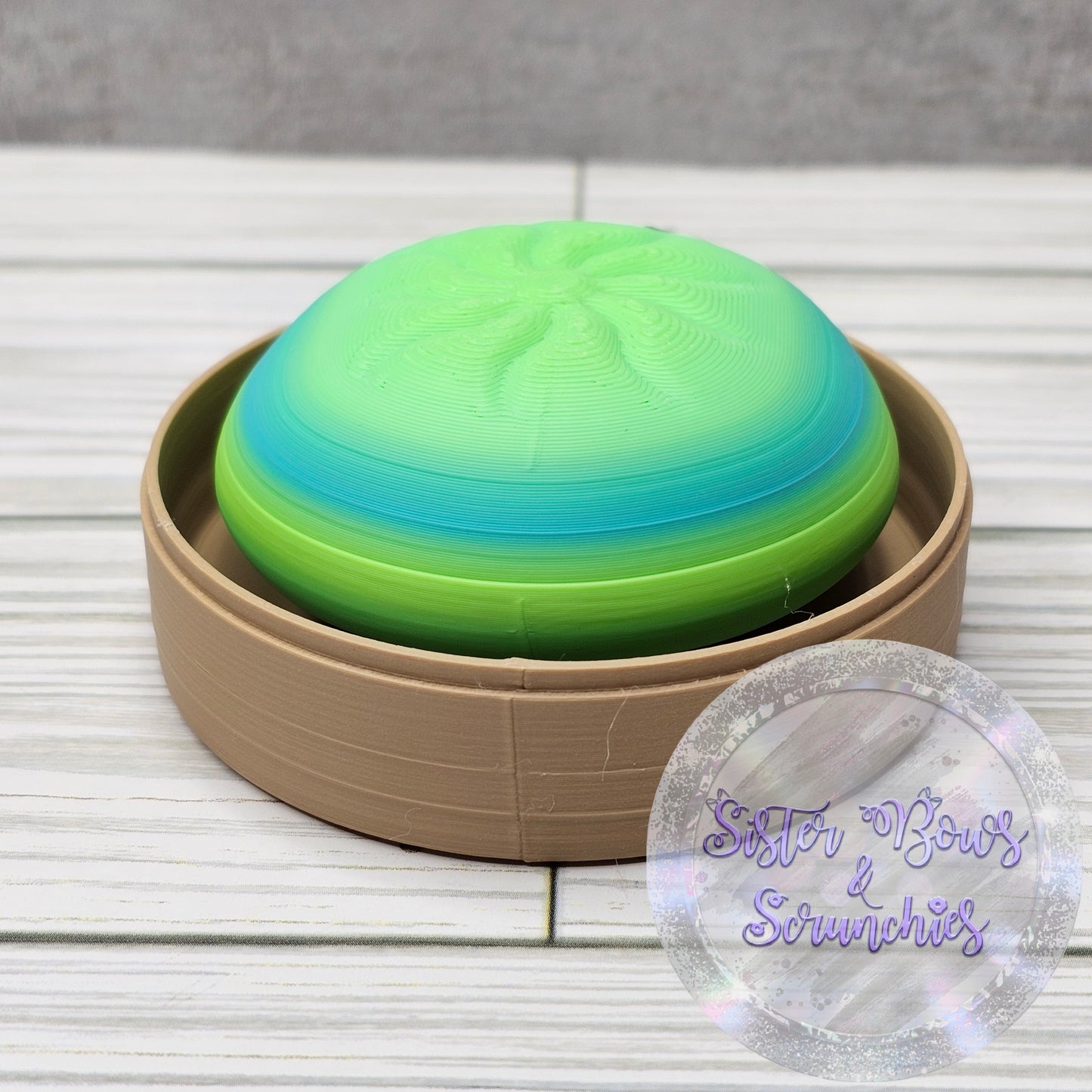 BLUE/GREEN 🥟 3D Printed Dumpling Fidget Clicker | Cute Collectible