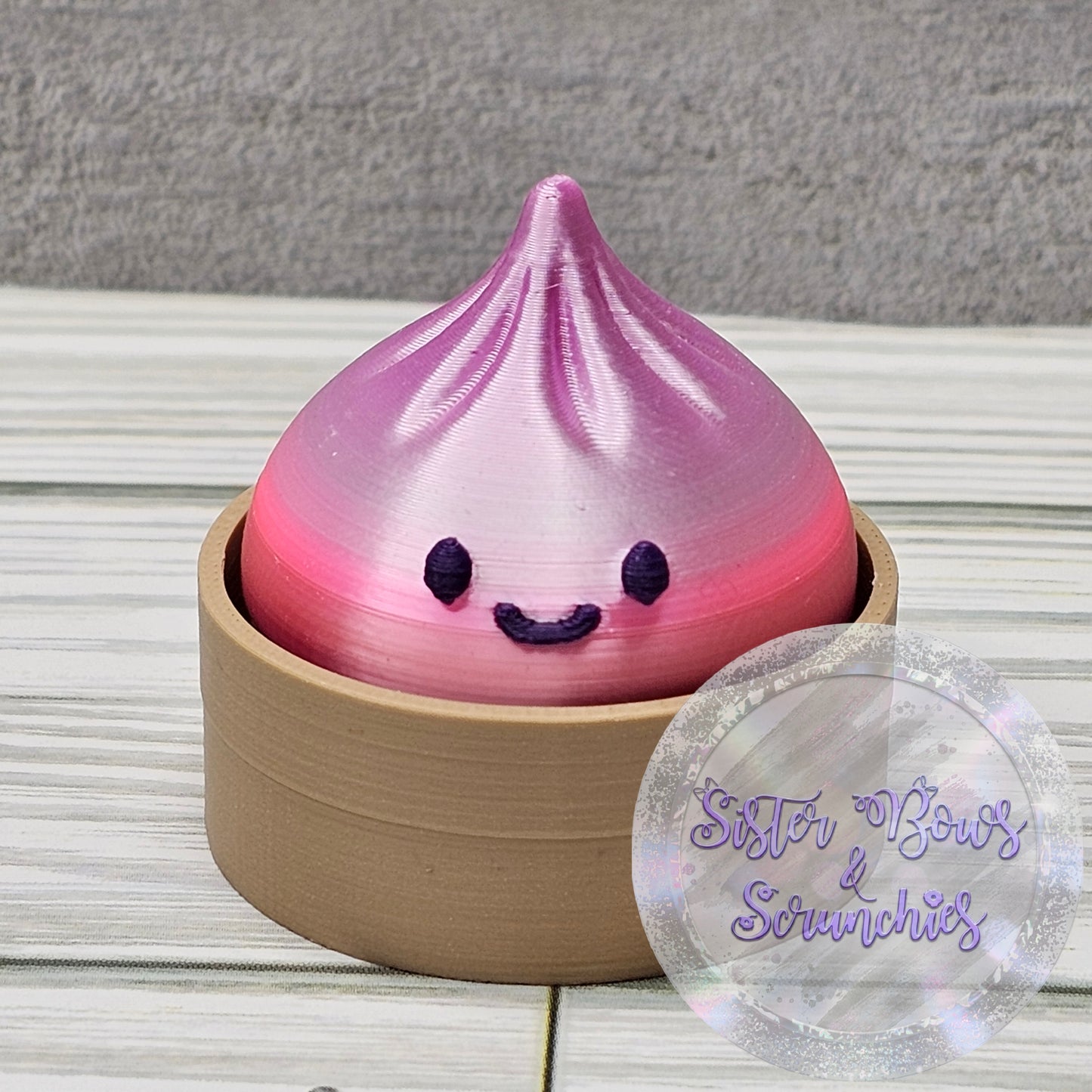 SILK PURPLE/PINK/RED 🥟 3D Printed Small Dumpling Fidget Clicker | Cute Collectible