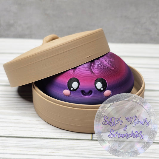 SILK DARK PINK/PURPLE 🥟 3D Printed Dumpling Fidget Clicker | Cute Collectible