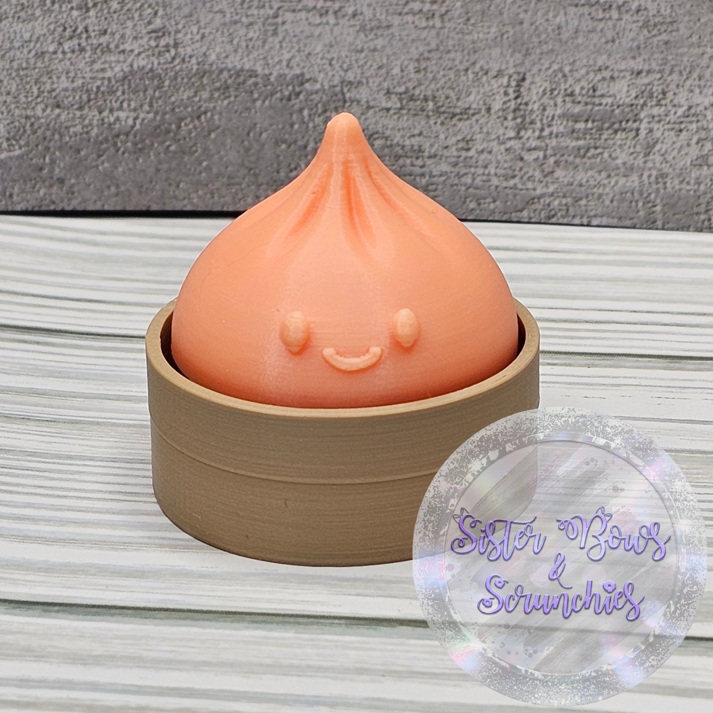 GLOW ORANGE 🥟 3D Printed Small Dumpling Fidget Clicker | Cute Collectible
