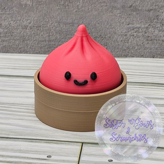 HOT PINK 🥟 3D Printed Small Dumpling Fidget Clicker | Cute Collectible