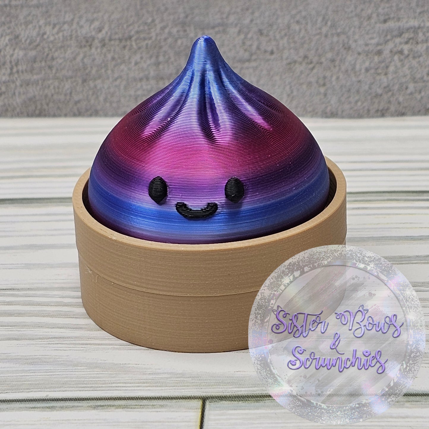 SILK PURPLE/PINK/BLUE 🥟 3D Printed Small Dumpling Fidget Clicker | Cute Collectible