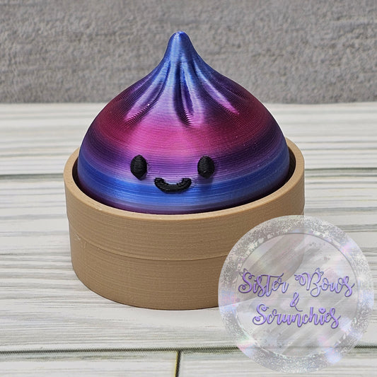 SILK PURPLE/PINK/BLUE 🥟 3D Printed Small Dumpling Fidget Clicker | Cute Collectible