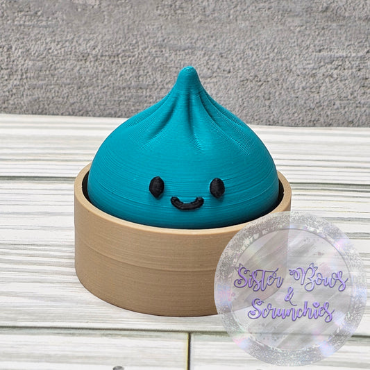 TURQUOISE 🥟 3D Printed Small Dumpling Fidget Clicker | Cute Collectible