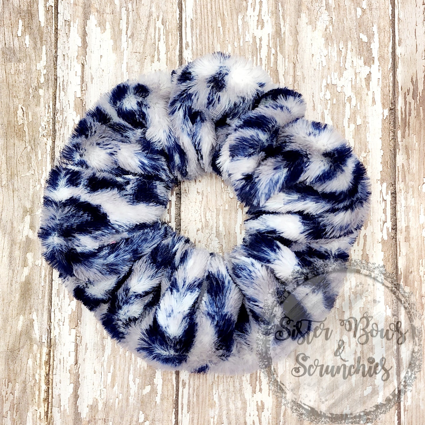 Big Cat Navy Luxe Minky Scrunchie