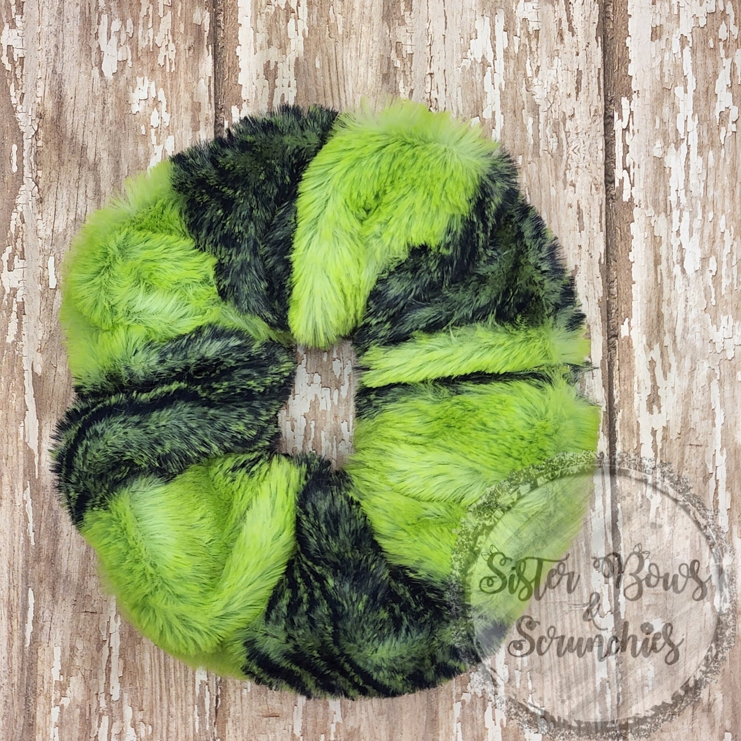 Buffalo Check Ink/Lime Luxe Minky Scrunchie