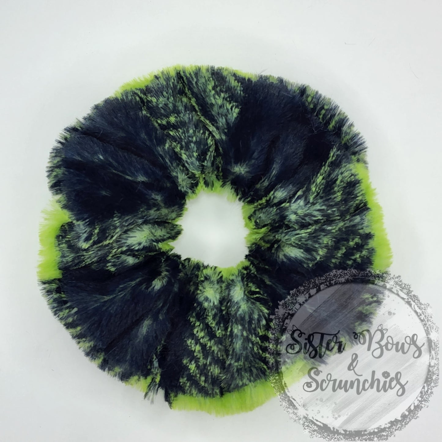 Buffalo Check Ink/Lime Luxe Minky Scrunchie