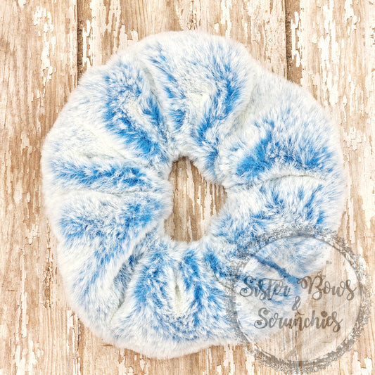 Frosty Blue Star Luxe Minky Scrunchie