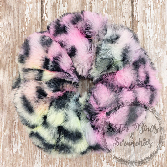 Sharpei Rainbow Leopard Premium Luxe Minky Scrunchie