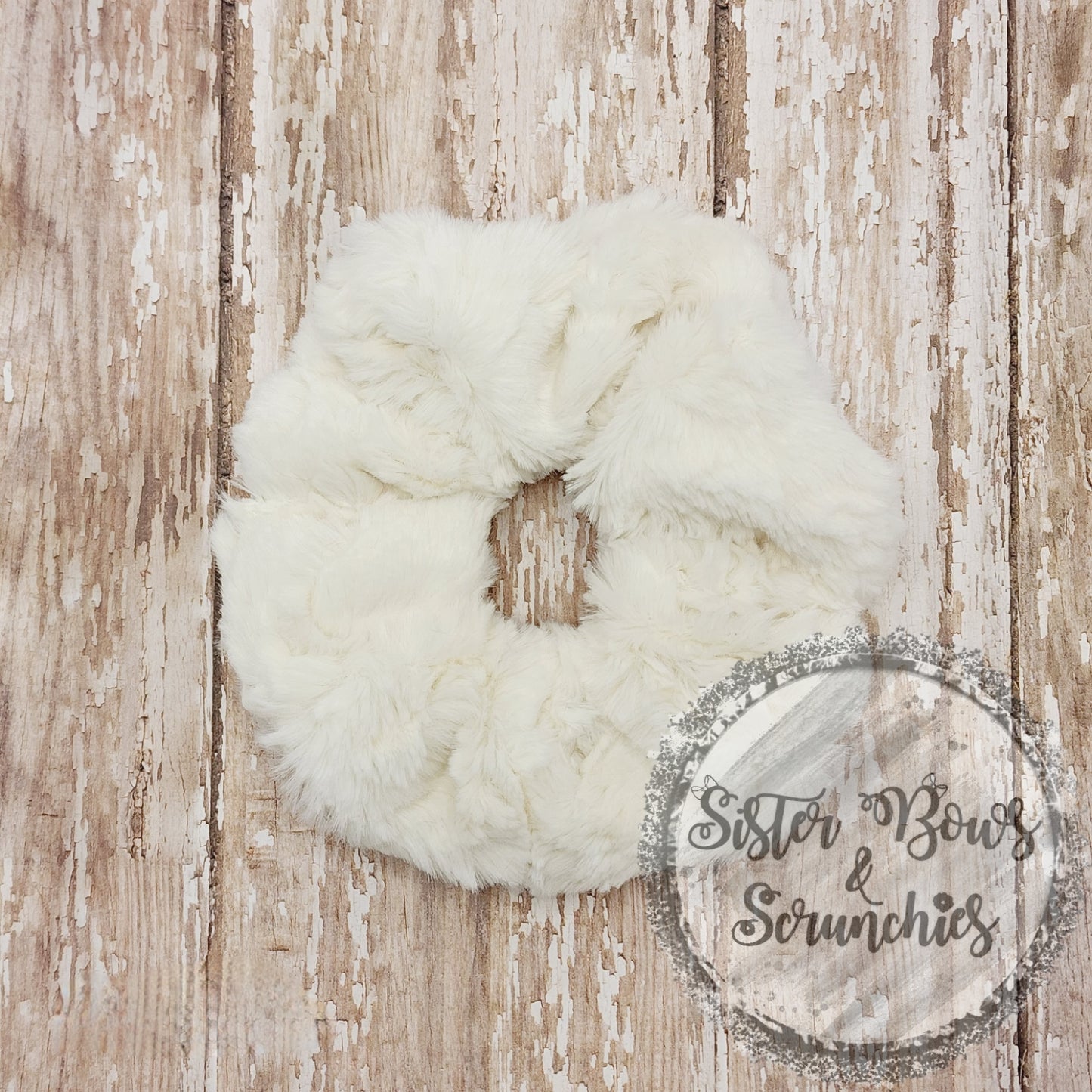 Hide Ivory Luxe Minky Scrunchie